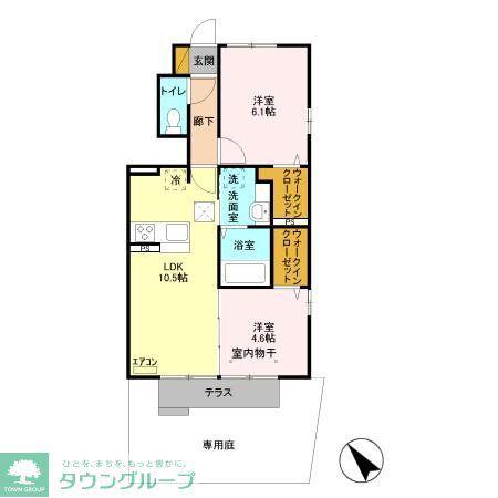 グリーンハイツ(2LDK/1階)の間取り写真