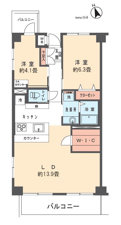 メゾンピアⅢ(2LDK/3階)の間取り写真