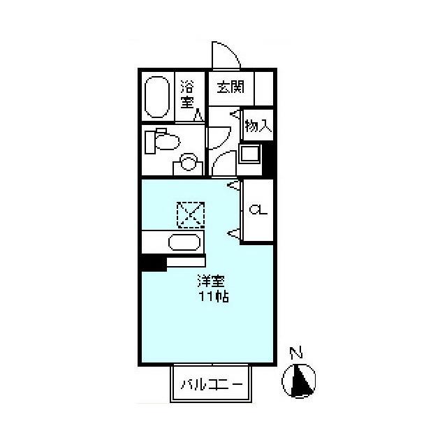 ルチルコート(1K/2階)の間取り写真