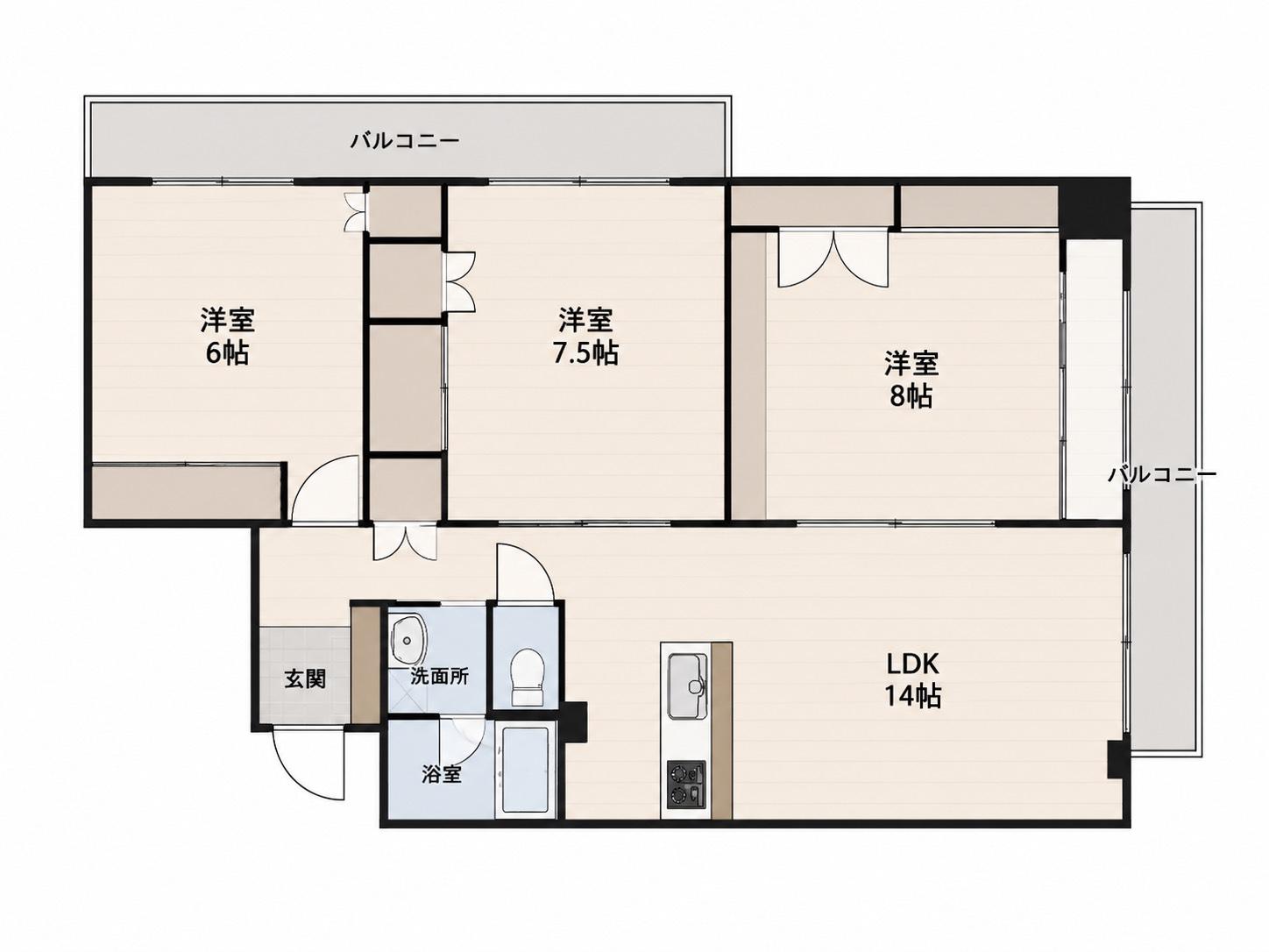 TAPLOW COURT(3LDK/4階)の間取り写真