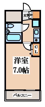 デ・リード高井田駅前(1K/8階)の間取り写真