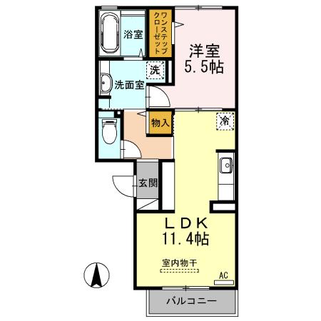 エトワール(1LDK/2階)の間取り写真