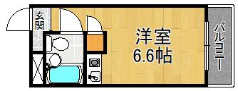 NEOダイキョー夙川(ワンルーム/3階)の間取り写真