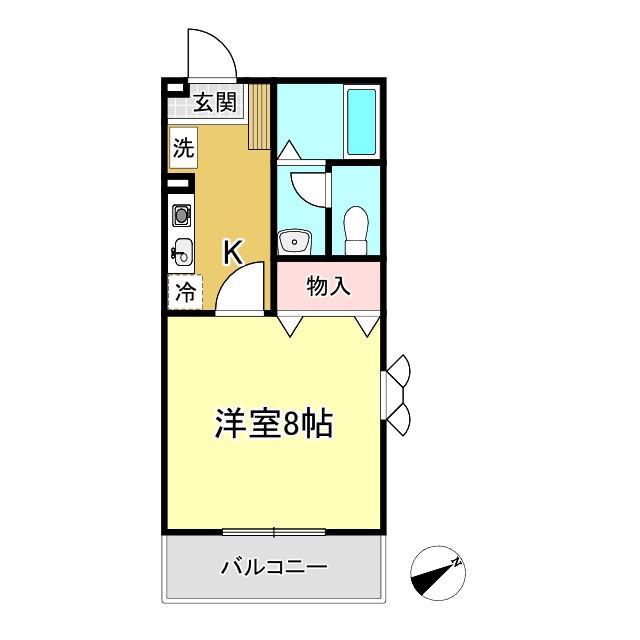 フォルトゥーナ(1K/1階)の間取り写真