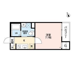 N&A HOME 露橋エヌアンドエーホームツ(1K/3階)の間取り写真