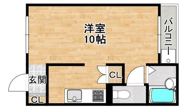 アラタ箕面(ワンルーム/2階)の間取り写真