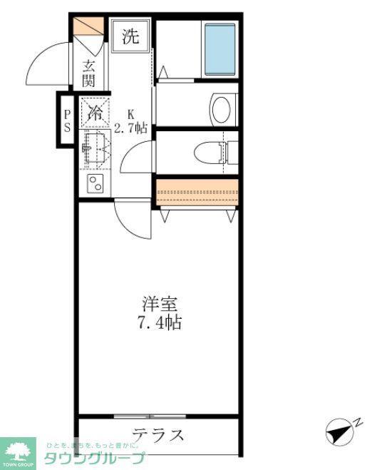 コーポJIN(1K/1階)の間取り写真