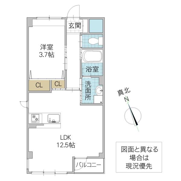 LUMINOUS STAGE(1LDK/3階)の間取り写真