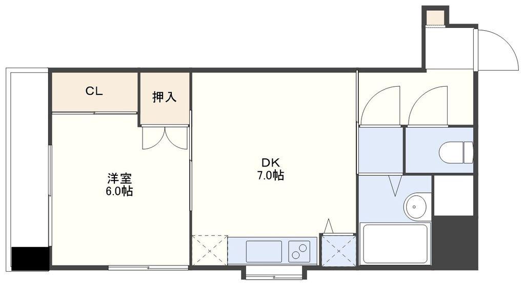 アベニュー明日香(1DK/4階)の間取り写真