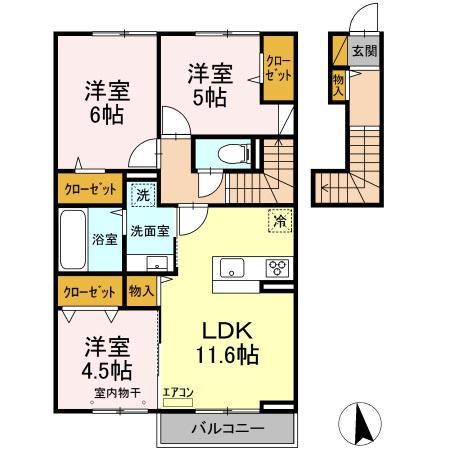 ル・グランⅢ(3LDK/2階)の間取り写真