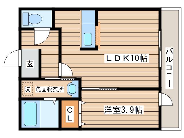 WISTERIA森林公園(1LDK/2階)の間取り写真