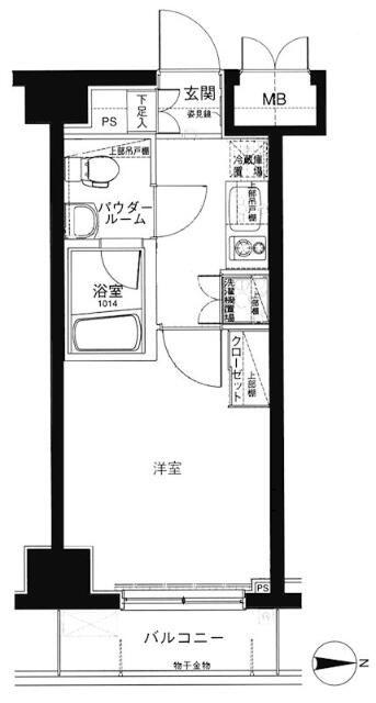 メインステージ錦糸町(1K/5階)の間取り写真