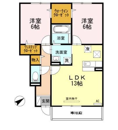 アビタシオン葉山 辻(2LDK/1階)の間取り写真