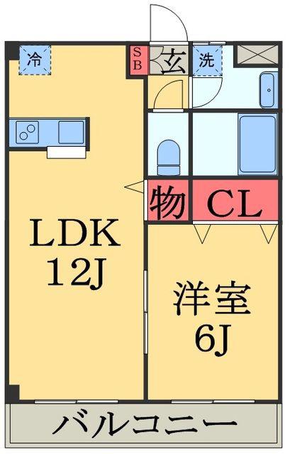 ドルチェスカイ(1LDK/1階)の間取り写真