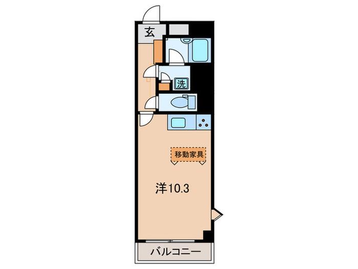 ウエストクイーンズ(ワンルーム/6階)の間取り写真