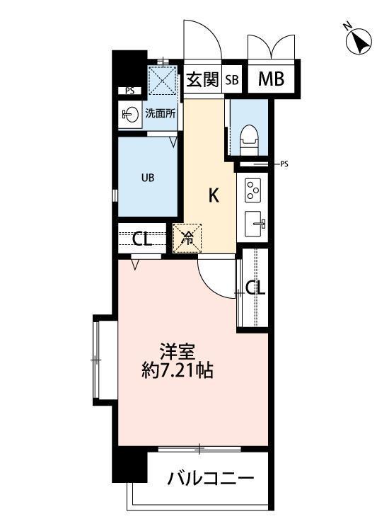 アミュゼ西小倉(1K/6階)の間取り写真