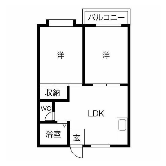 メゾンアイ I・A・B(2LDK/2階)の間取り写真