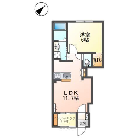 2023(1LDK/1階)の間取り写真