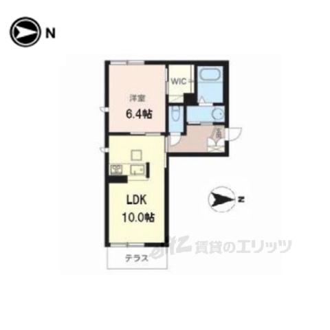 ヴェルジェⅡ(1LDK/1階)の間取り写真