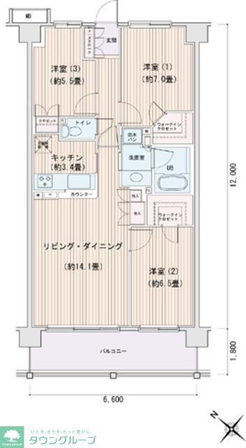 エスティメゾン豊洲レジデンスD棟(3LDK/8階)の間取り写真