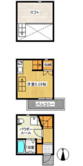 アースクエイク花塚(ワンルーム/1階)の間取り写真