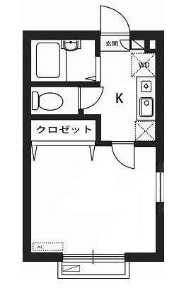 リリックコート翔(1K/1階)の間取り写真