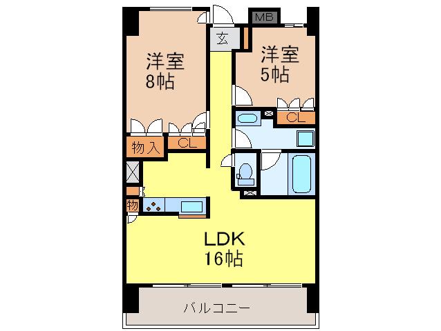 GENEROUS(2LDK/2階)の間取り写真