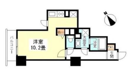 TKフラッツ渋谷(1K/4階)の間取り写真