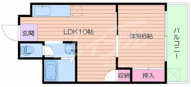 天一ハイツ(1LDK/3階)の間取り写真