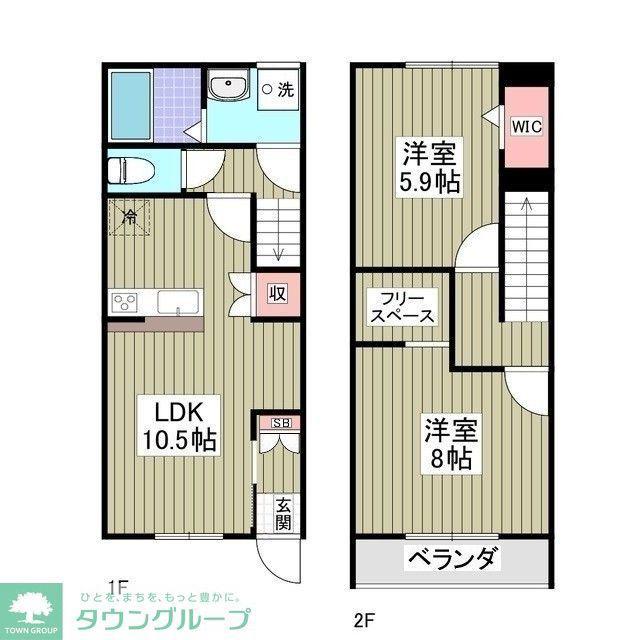 MAISONETTEPARK 大道(2DK/1階)の間取り写真