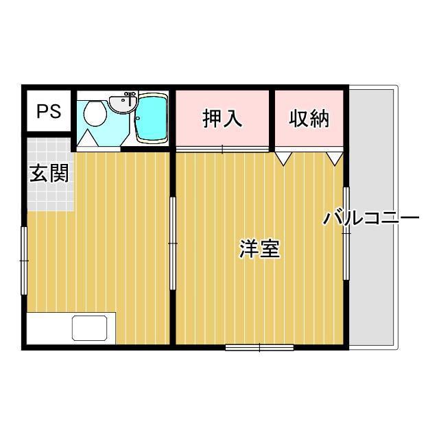 山本マンション(1DK/2階)の間取り写真