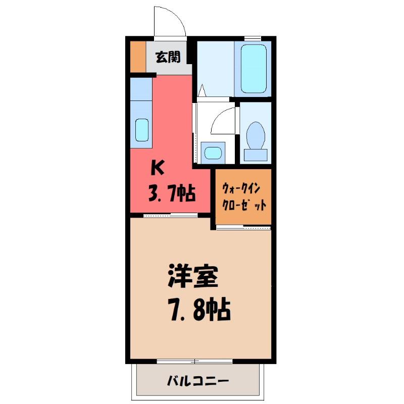 プリマヴェーラ(1K/1階)の間取り写真