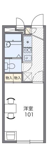 レオパレスグランデVI(1K/1階)の間取り写真