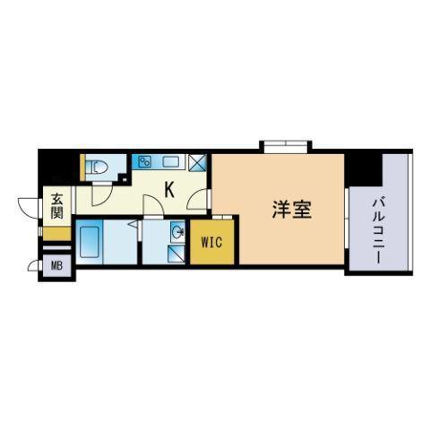 エンクレスト天神MERS2(1K/9階)の間取り写真