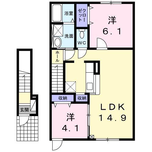 LEGEND.N(2LDK/2階)の間取り写真