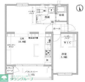たまプラーザ団地3街区5号棟(1LDK/4階)の間取り写真