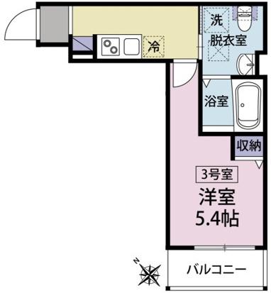 コージー淵野辺(1K/3階)の間取り写真