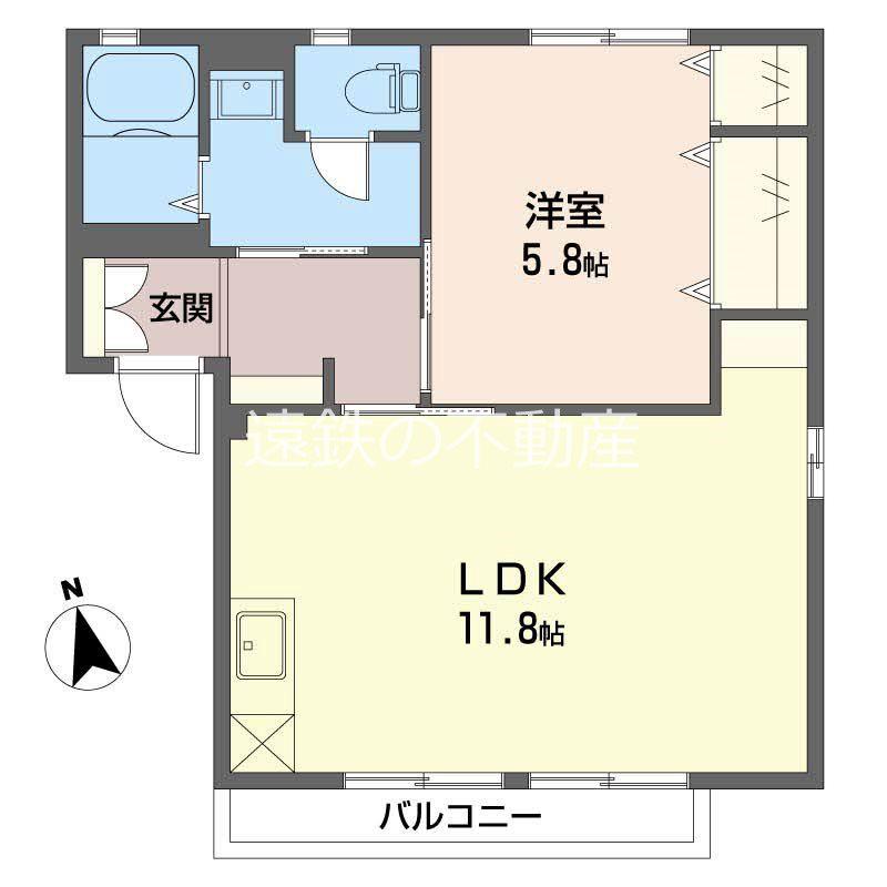 ブランエトワール(1LDK/2階)の間取り写真