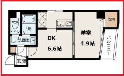 プレシオ日本堤(1DK/5階)の間取り写真