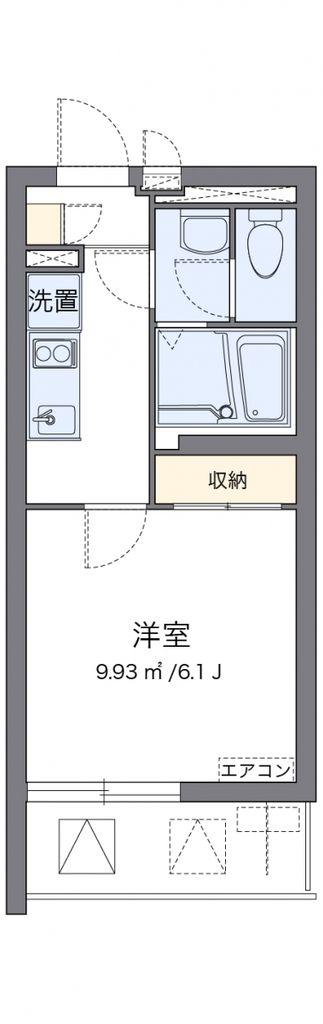 クレイノ太閤通(1K/1階)の間取り写真