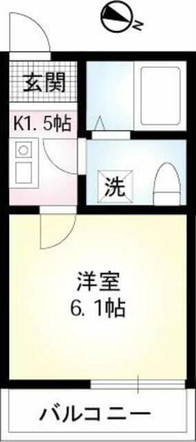 STAZIONE MINAMI RINKAN(1K/2階)の間取り写真