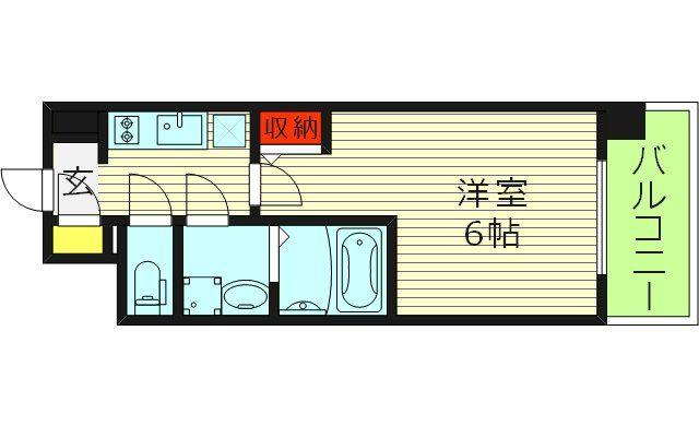 エスリードレジデンス ザ・グラン都島ノア(1K/8階)の間取り写真