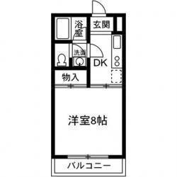 フィフティストームマンション下小塙(1K/1階)の間取り写真