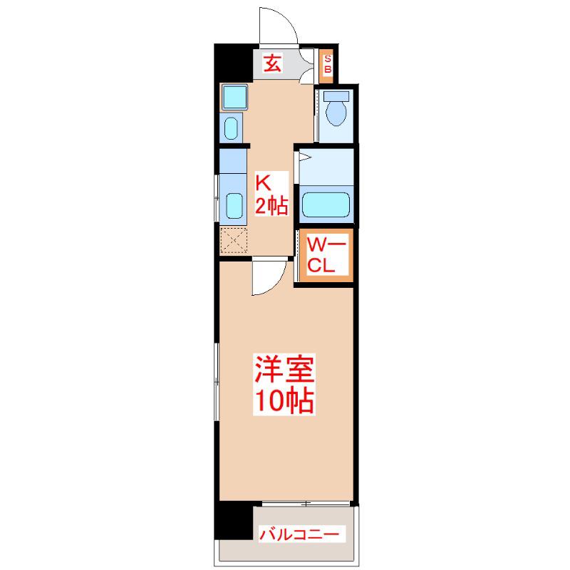 メゾンデアレグリア照国(1K/2階)の間取り写真