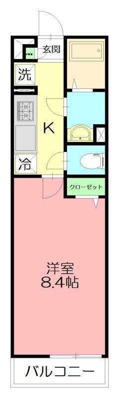 リブリ・コーワハイム(1K/2階)の間取り写真