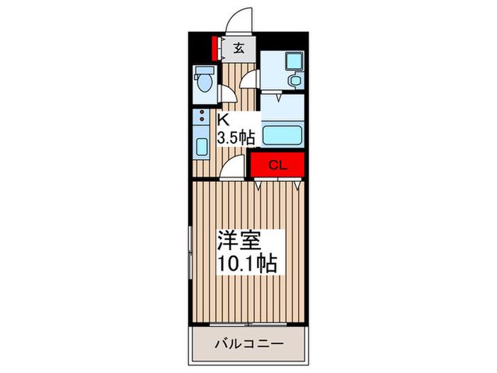 エトワールハイム(1K/1階)の間取り写真