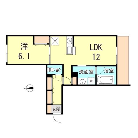 YS COURT II(1LDK/2階)の間取り写真