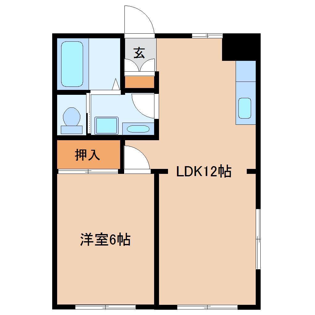 ターキーハウスI(1LDK/1階)の間取り写真