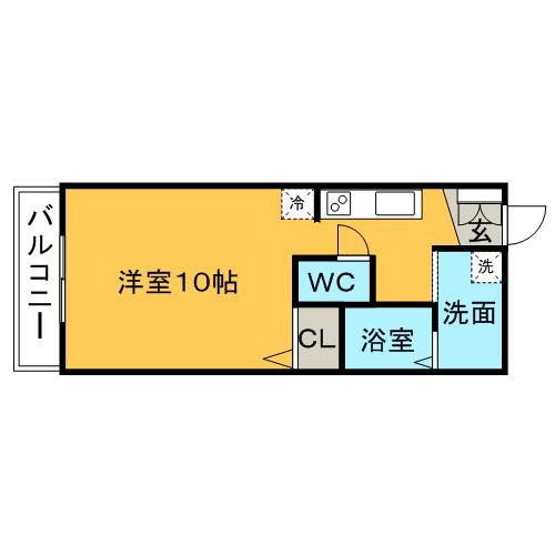 SIRIUS(ワンルーム/3階)の間取り写真
