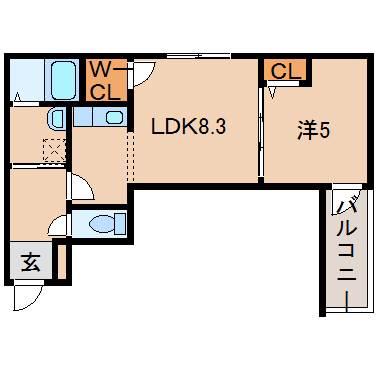 フジパレス和歌山駅南I番館(1LDK/3階)の間取り写真